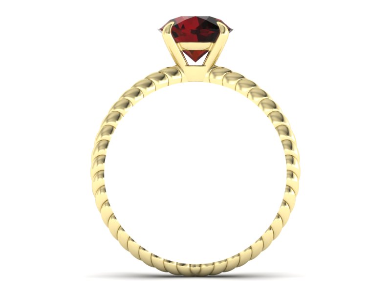 Złoty pierścionek z granatem żółte złoto - p16182zgr — zdjęcie 2