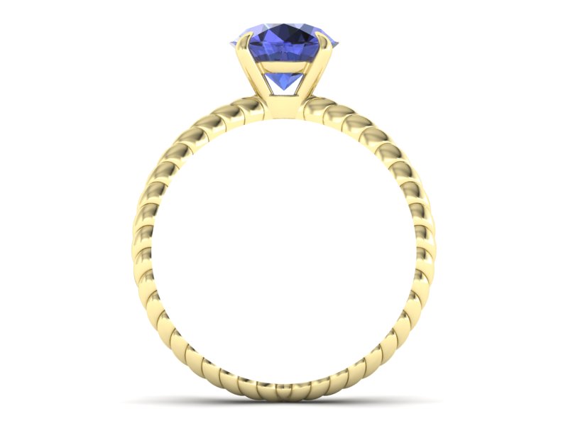 Złoty pierścionek z tanzanitem żółte złoto - p16182zt — zdjęcie 2