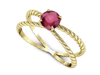 Złoty pierścionek z rubinem złoto proba 14k - p16183zr - 1