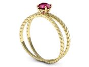 Złoty pierścionek z rubinem złoto proba 14k - p16183zr - 2