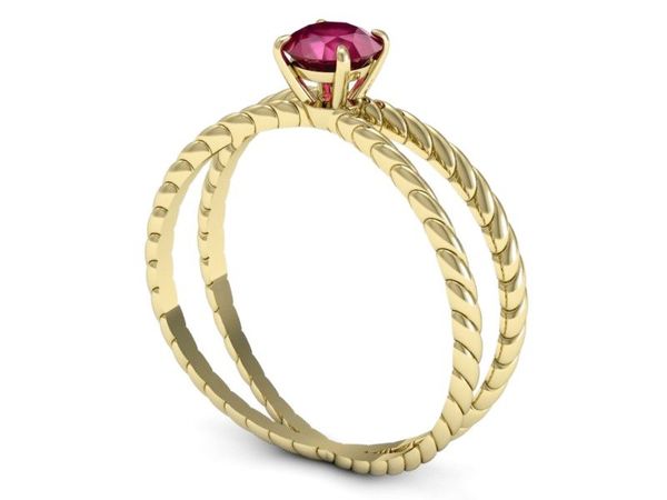 Złoty pierścionek z rubinem złoto proba 14k - p16183zr