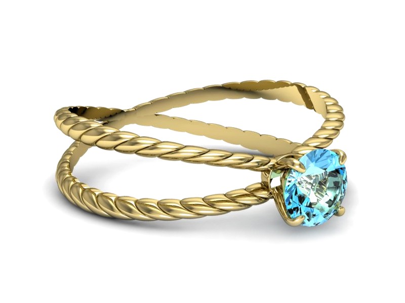 Złoty pierścionek z topazem żółte złoto - p16183ztp — zdjęcie 3