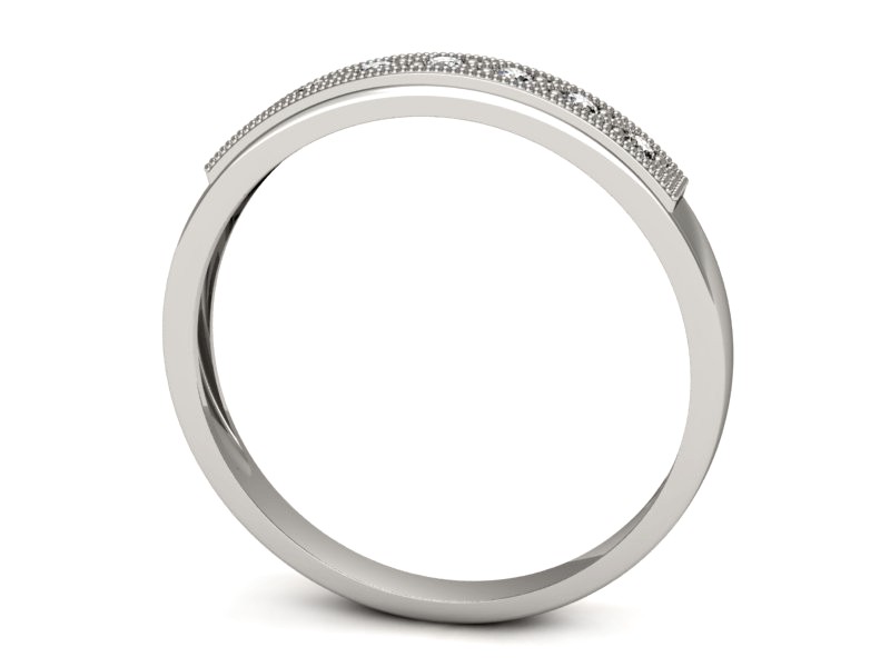 Złoty pierścionek z brylantami białe złoto - p16184b — zdjęcie 2