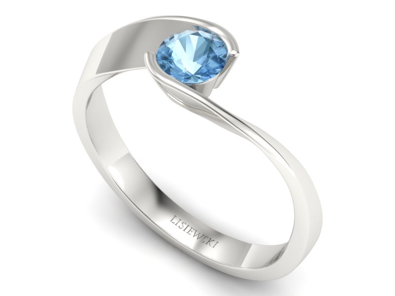 Złoty pierścionek z topazem białe złoto - p16185ba — zdjęcie 3