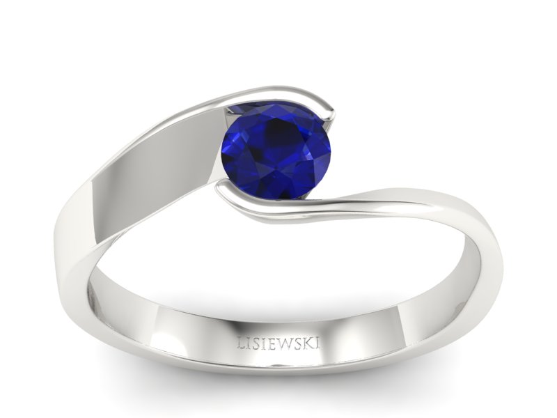 Złoty pierścionek ze spinelem białe złoto - p16185bsp