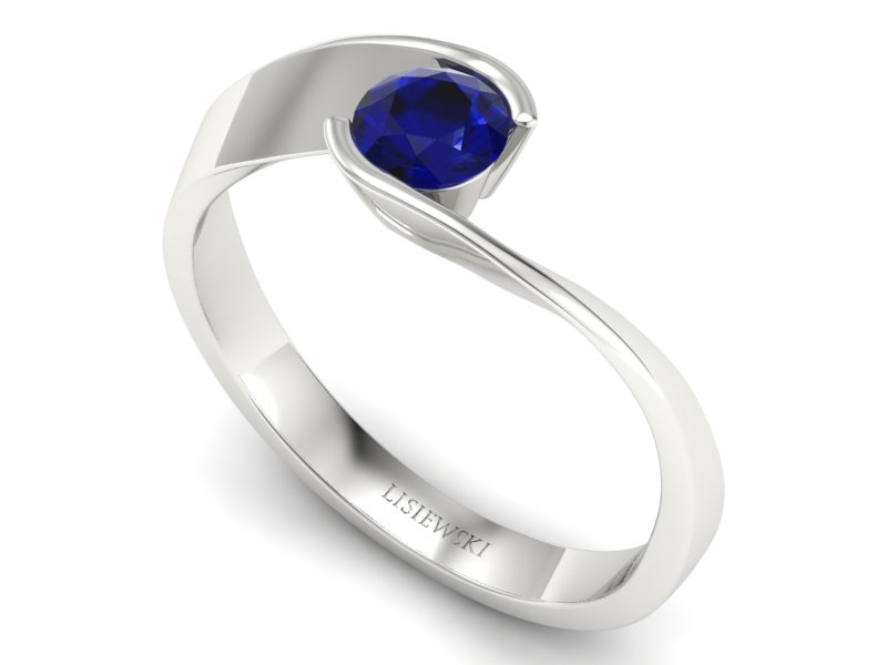 Złoty pierścionek ze spinelem białe złoto - p16185bsp — zdjęcie 3