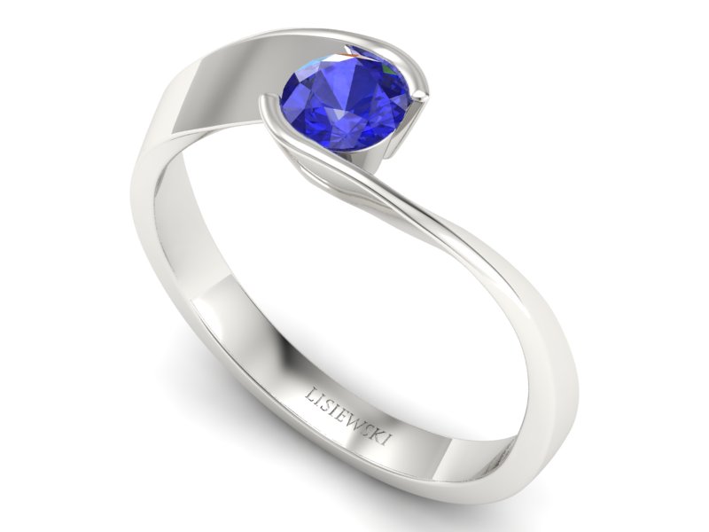 Pierścionek zaręczynowy z szafirem - p16185bszc — zdjęcie 3
