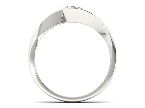 Pierścionek zaręczynowy z brylantem białe złoto - p16185bV