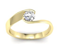 Pierścionek zaręczynowy z brylantem złoto 585 - p16185z