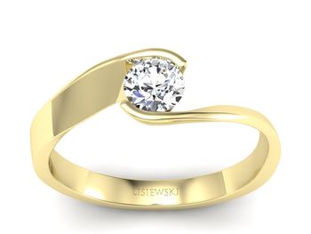 Pierścionek zaręczynowy z brylantem złoto 585 - p16185z - 1