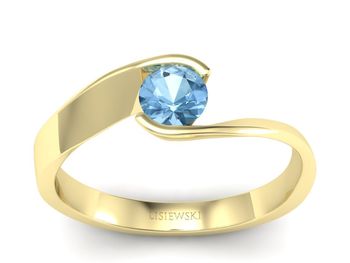 Złoty pierścionek z topazem złoto proba 585 - p16185za - 1