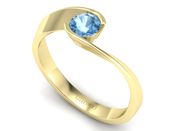 Złoty pierścionek z topazem złoto proba 585 - p16185za - 3