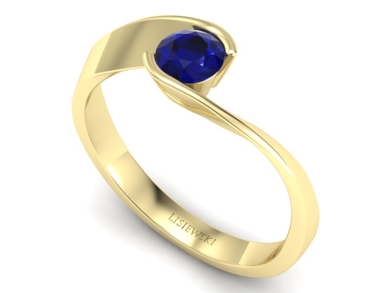 Złoty pierścionek ze spinelem - p16185zsp — zdjęcie 3