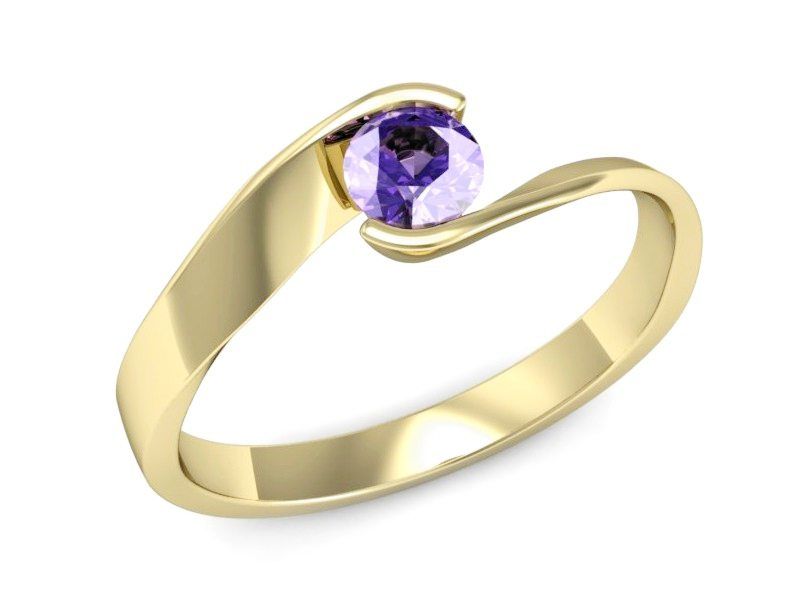 Złoty pierścionek z tanzanitem - p16185zt