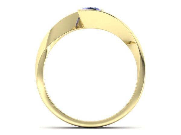 Złoty pierścionek z tanzanitem - p16185zt