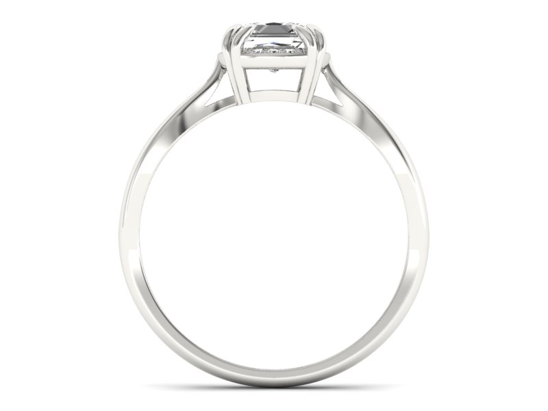 Złoty pierścionek z diamentami białe złoto - p16187b — zdjęcie 2