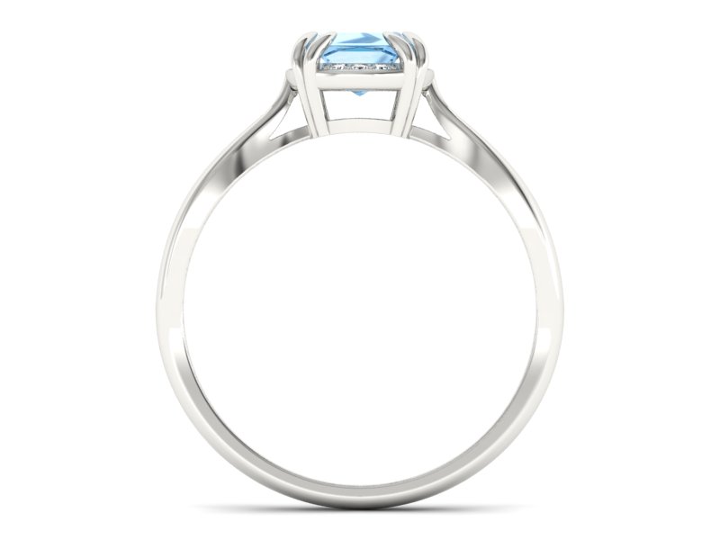 Pierścionek z topazem i brylantami białe złoto - p16187ba — zdjęcie 2
