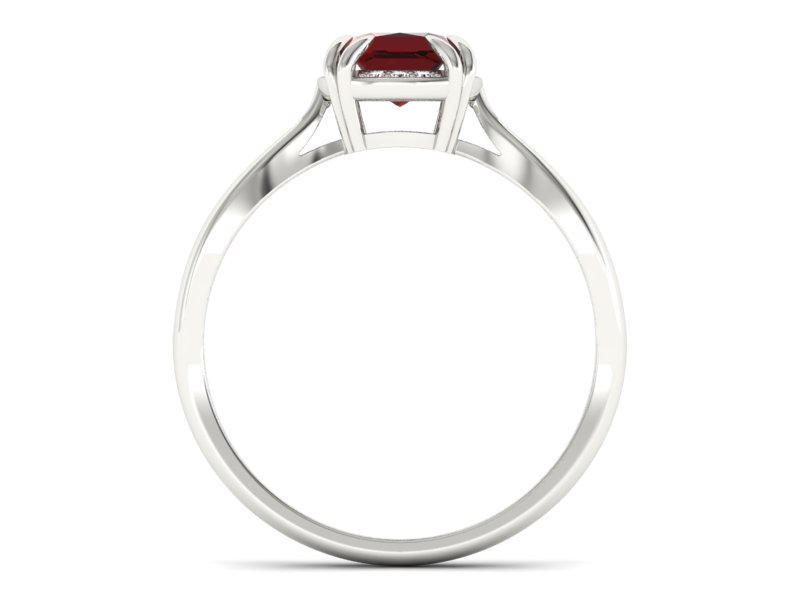 Pierścionek z granatem i brylantami białe złoto - p16187bgr — zdjęcie 2