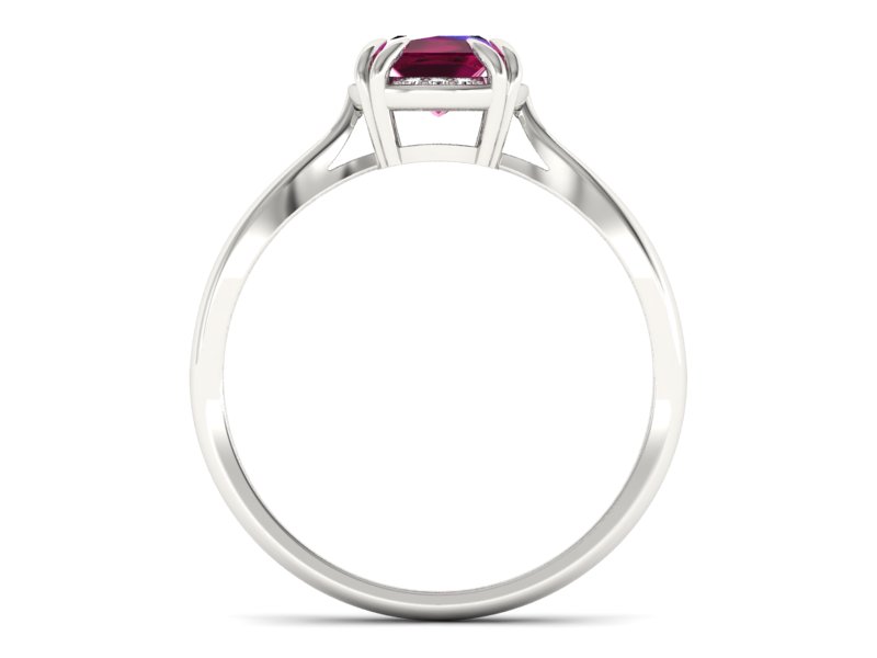 Pierścionek z rubinem i brylantami białe złoto - p16187br — zdjęcie 2