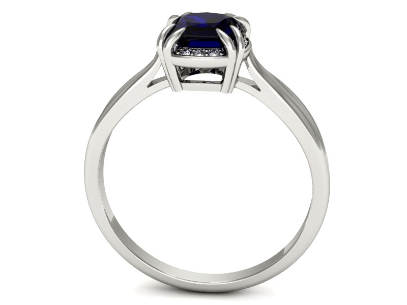 Pierścionek z szafirem i brylantami białe złoto - p16187bsz — zdjęcie 5