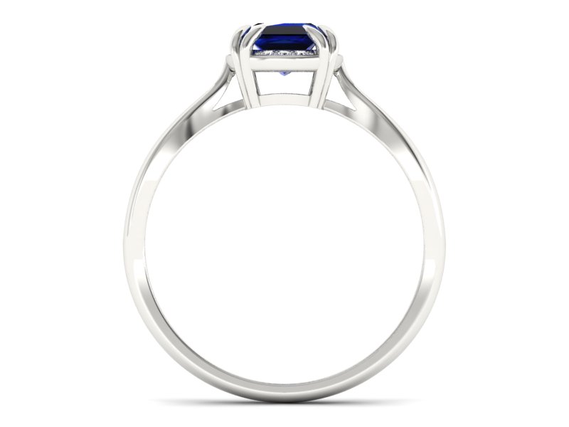 Pierścionek z szafirem i brylantami białe złoto - p16187bsz — zdjęcie 2