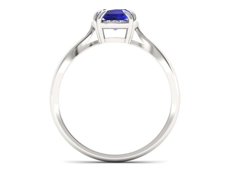 Pierścionek z szafirem i brylantami - p16187bszc — zdjęcie 2