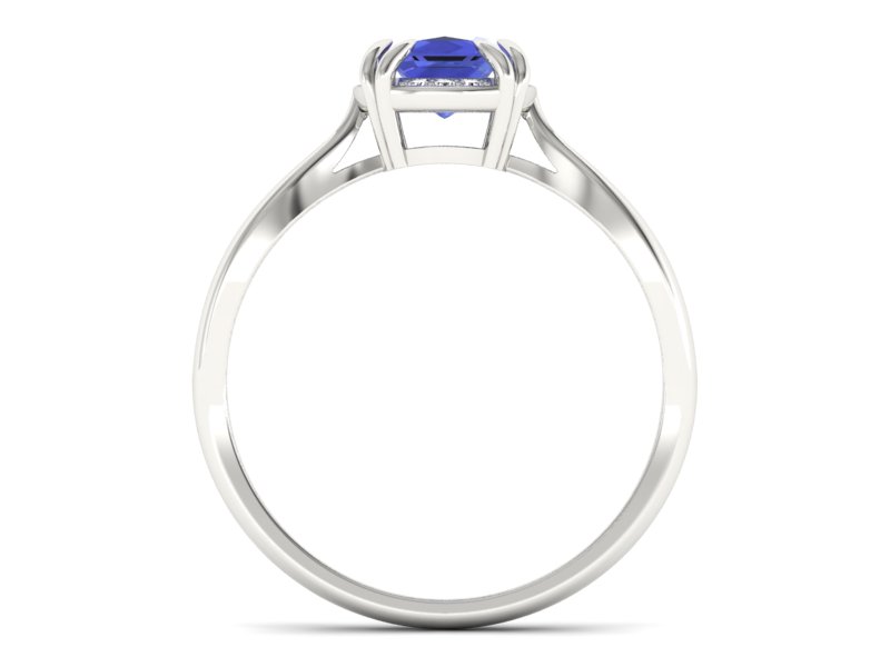 Pierścionek z tanzanitem białe złoto i brylantami - p16187bt — zdjęcie 2