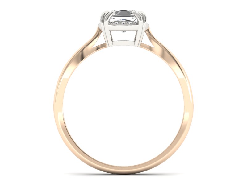 Pierścionek z diamentami różowe i białe złoto - p16187cb — zdjęcie 2