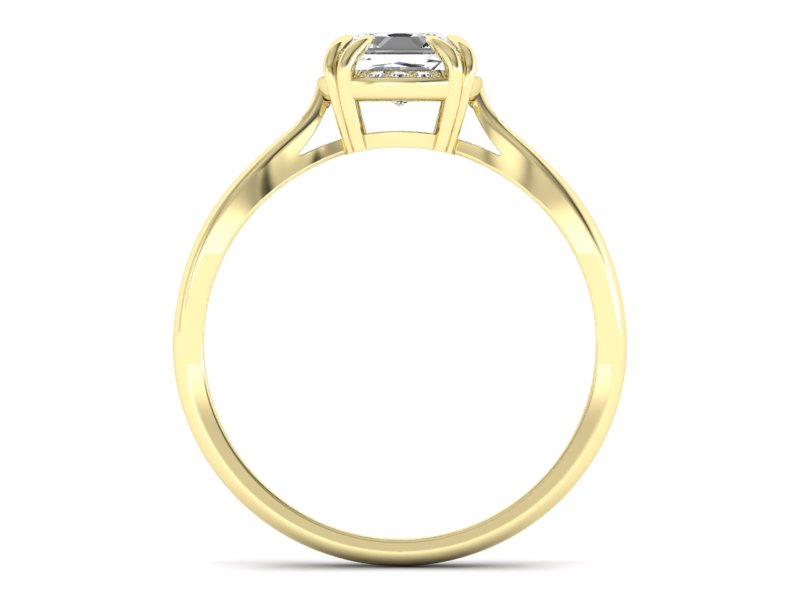 Złoty pierścionek z diamentami żółte złoto - p16187z — zdjęcie 2