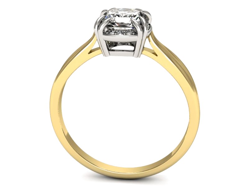 Pierścionek z diamentami białe i żółte złoto - p16187zb — zdjęcie 5