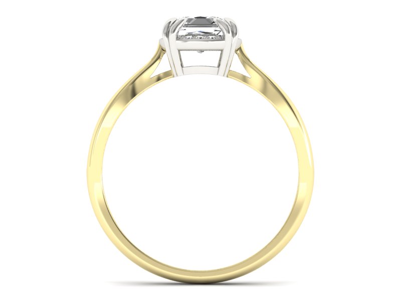 Pierścionek z diamentami białe i żółte złoto - p16187zb — zdjęcie 2