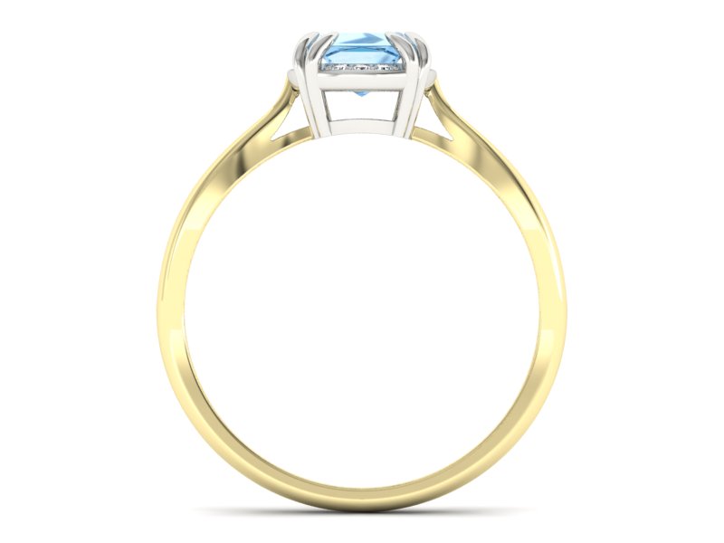Pierścionek z topazem i brylantami - p16187zba — zdjęcie 2