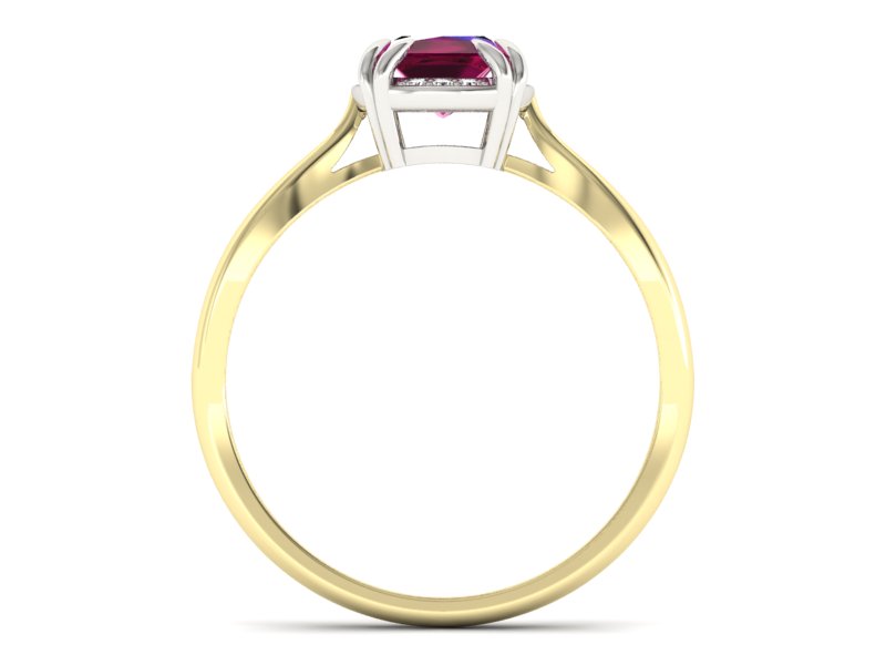 Pierścionek z rubinem i diamentami - p16187zbr — zdjęcie 2