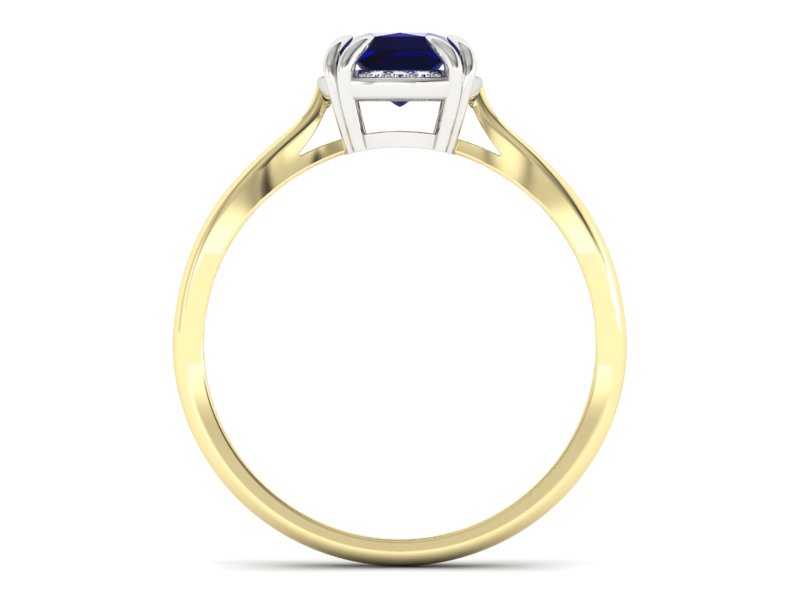 Złoty pierścionek ze spinelem i brylantami - p16187zbsp — zdjęcie 2