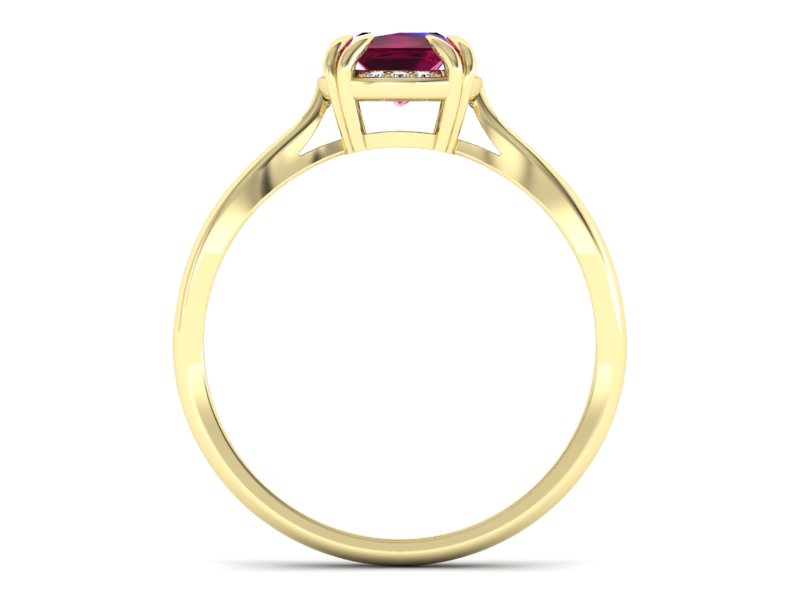 Pierścionek z rubinem i brylantami - p16187zr — zdjęcie 2