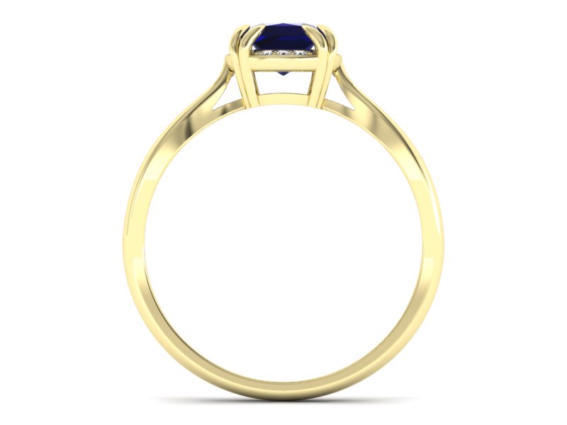 Złoty pierścionek ze spinelem i diamentami - p16187zsp — zdjęcie 2