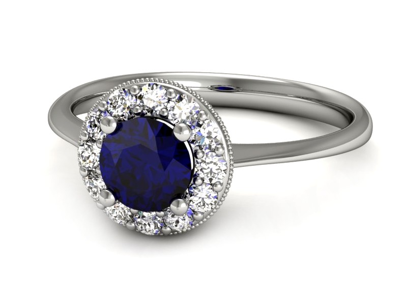 Złoty pierścionek ze spinelem i brylantami - p16188bsp — zdjęcie 3