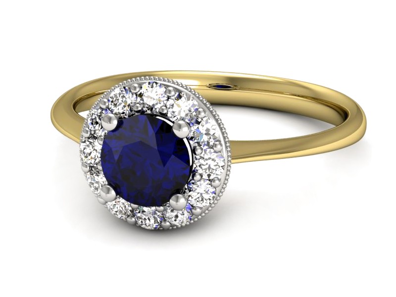 Pierścionek ze spinelem i brylantami - p16188zbsp — zdjęcie 3