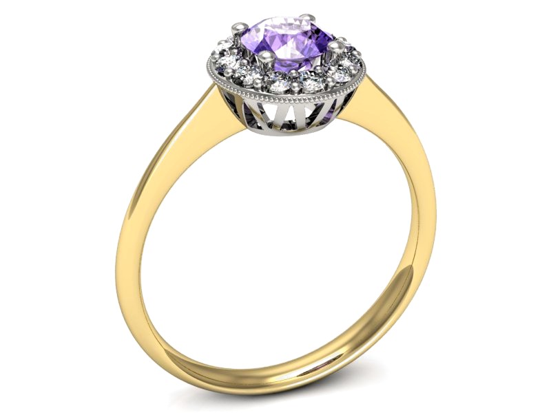 Pierścionek z tanzanitem i brylantami - p16188zbt — zdjęcie 2