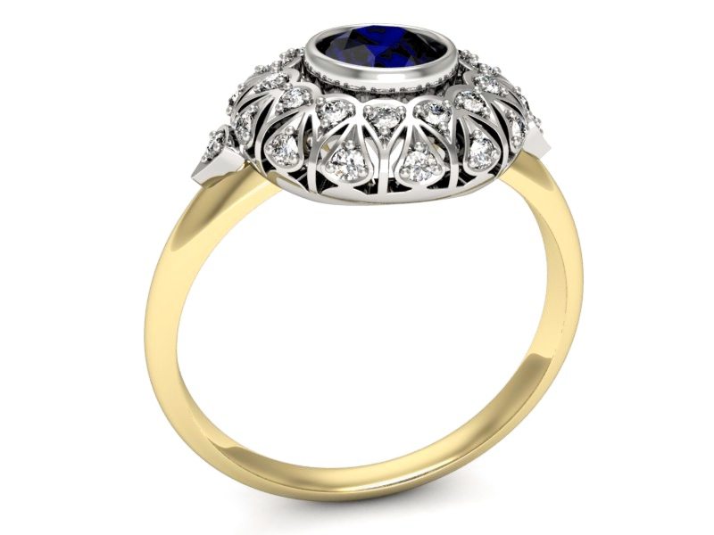 Pierścionek ze spinelem i brylantami - p16189zbsp — zdjęcie 3