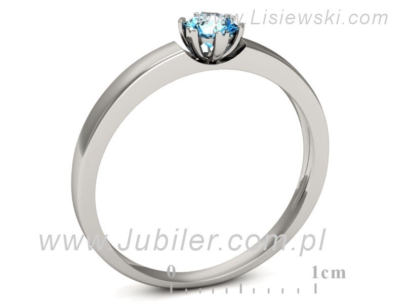 Złoty pierścionek z topazem białe złoto - p16190ba — zdjęcie 3