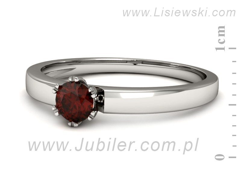 Złoty pierścionek z granatem białe złoto - p16190bgr — zdjęcie 2