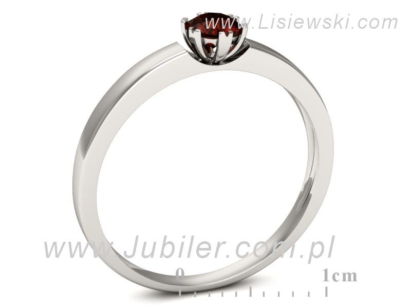 Złoty pierścionek z granatem białe złoto - p16190bgr — zdjęcie 3