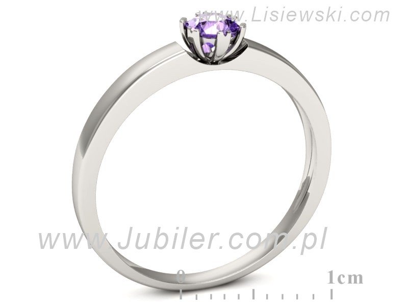 Złoty pierścionek z tanzanitem białe złoto - p16190bt — zdjęcie 3