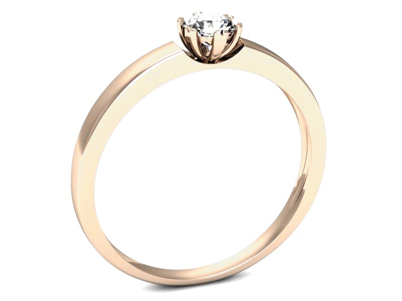 Złoty pierścionek różowe złoto z brylantem - p16190c — zdjęcie 3