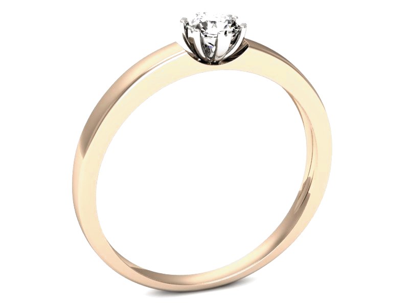 Pierścionek z brylantami białe różowe złoto - p16190cb — zdjęcie 3