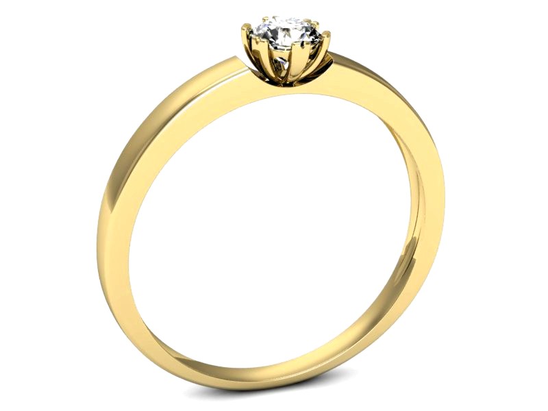 Złoty pierścionek z brylantem żółte złoto - p16190z — zdjęcie 3