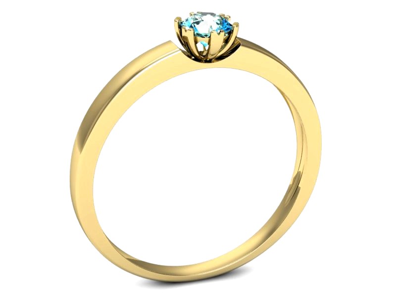 Złoty pierścionek z topazem żółte złoto - p16190za — zdjęcie 3