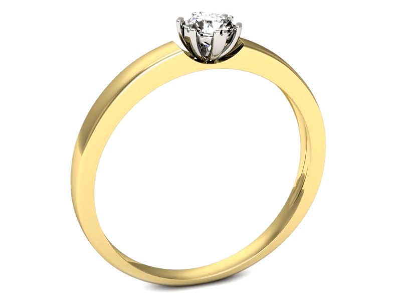 Pierścionek z diamentem żółte i białe złoto - p16190zb — zdjęcie 3