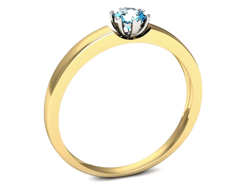 Pierścionek z topazem żółte białe złoto - p16190zba — zdjęcie 3
